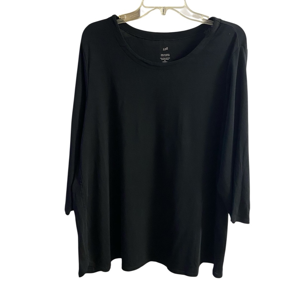 J. Jill Black Long Sleeve Pima Cotton Tee